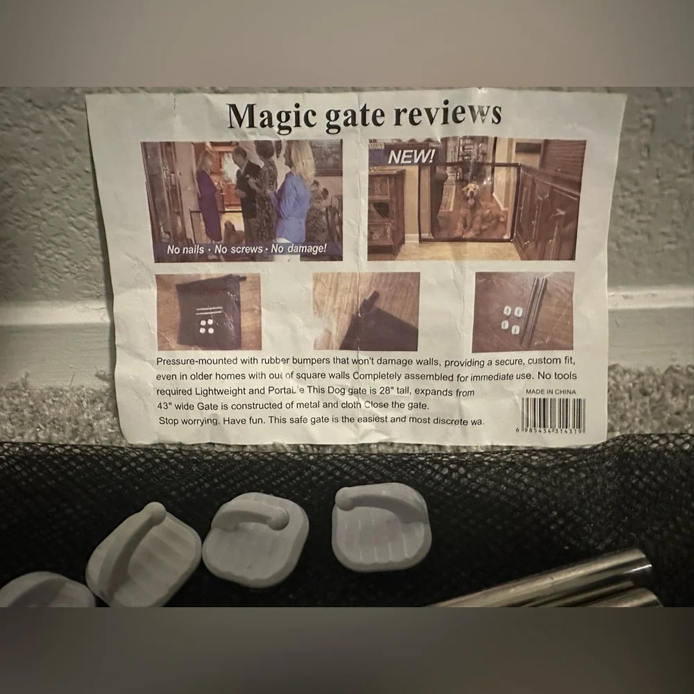 Magic Gate For Dogs 28” tall, expands 46”wide, Used For A Week, Great Condition.